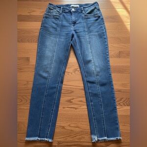 for Maurice Pintuck Seam Raw Frayed Hem cropped Skinny Jeans Size 30
